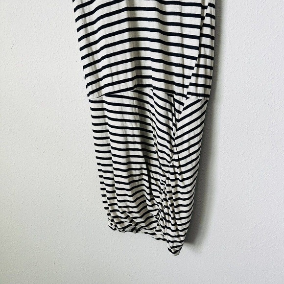 Pam & Gela Blue and Cream Lace Up Drop Waist Dress - Picture 3 of 5